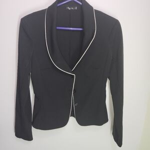 Ruby Rox Black with White Piping suit/Dress Jacket